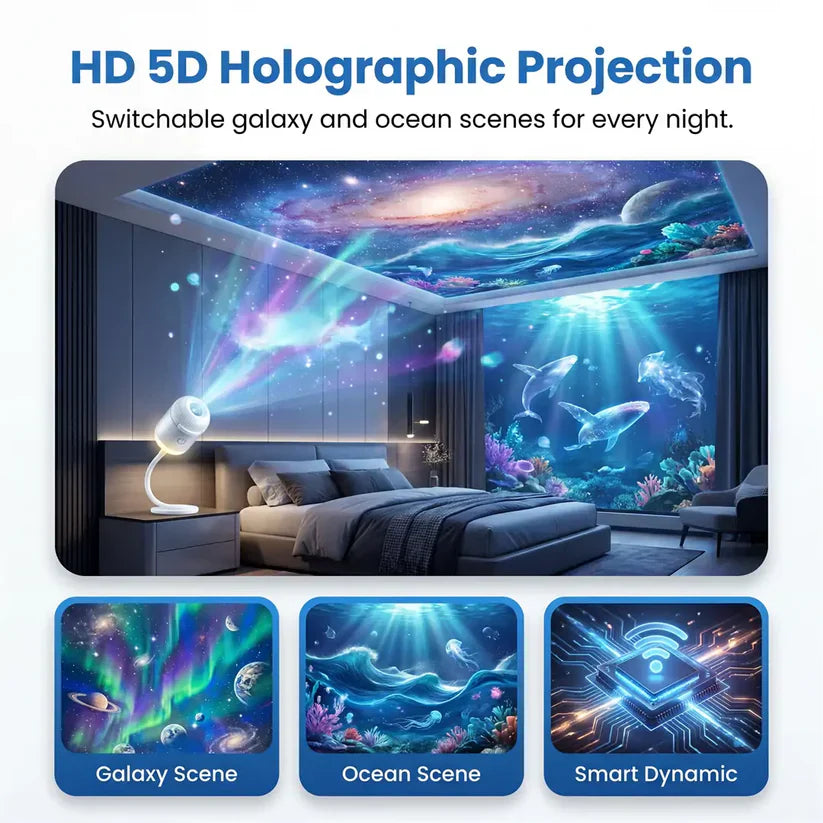 BVJ® 1Night Light Projector - Smart Holographic Star Projector